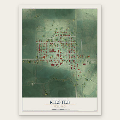 Kiester, Minnesota map print, the full design