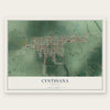 Cynthiana, Indiana map print, the full design