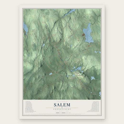 Salem, Connecticut map print, the full design
