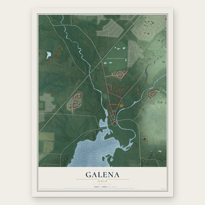 Galena, Ohio map print, the full design