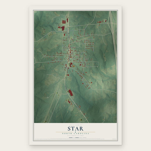Star, North Carolina map print, the full design
