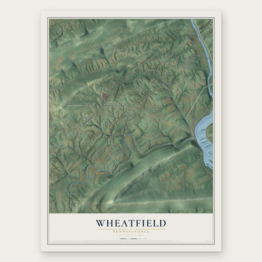Wheatfield, Pennsylvania map print, the full design