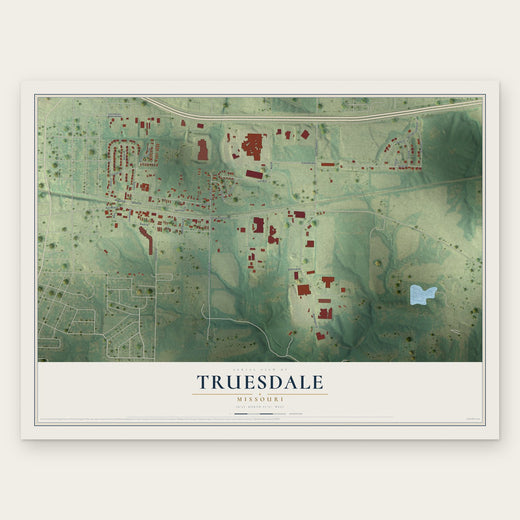 Truesdale, Missouri map print, the full design