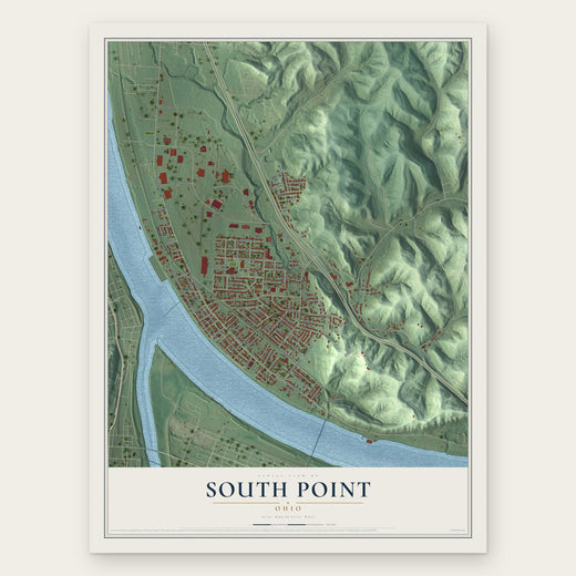 South Point, Ohio map print, the full design