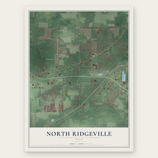 North Ridgeville, Ohio map print, the full design
