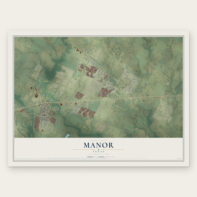 Manor, Texas map print, the full design