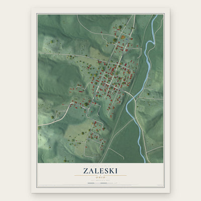 Zaleski, Ohio map print, the full design
