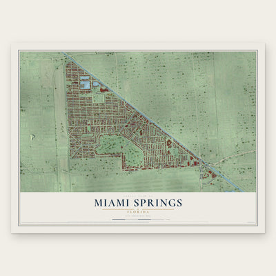 Miami Springs, Florida map print, the full design