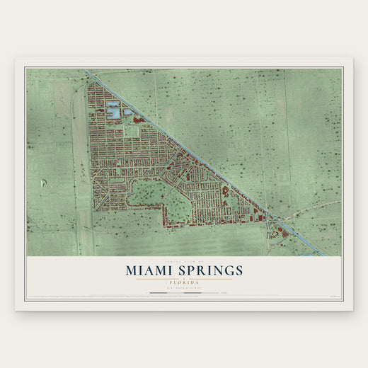 Miami Springs, Florida map print, the full design