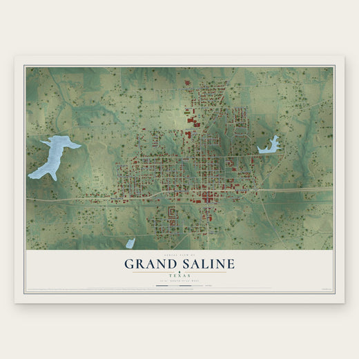 Grand Saline, Texas map print, the full design