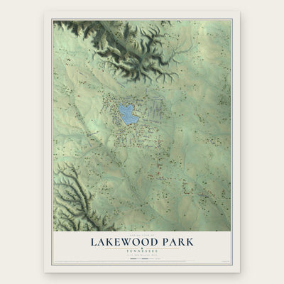 Lakewood Park, Tennessee map print, the full design