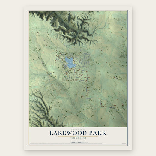 Lakewood Park, Tennessee map print, the full design