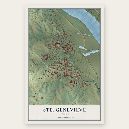 Ste. Genevieve, Missouri map print, the full design