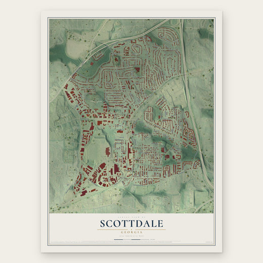 Scottdale, Georgia map print, the full design