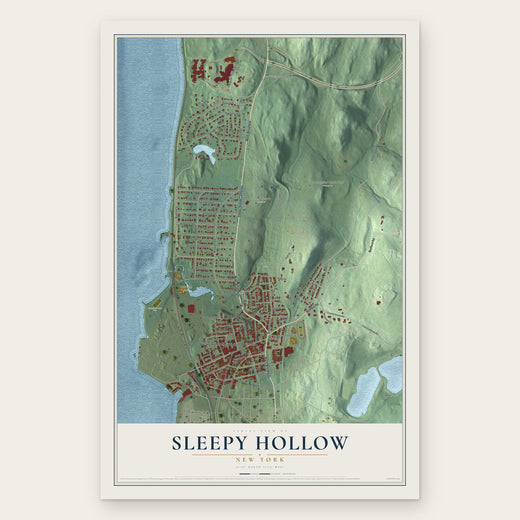 Sleepy Hollow, New York map print, the full design