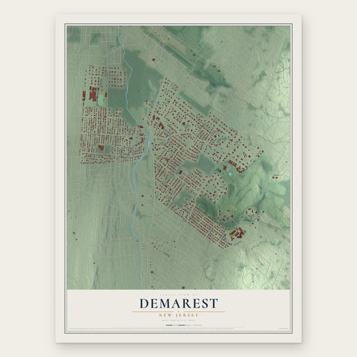 Demarest, New Jersey map print, the full design