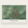 Middletown, Indiana map print, the full design