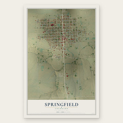 Springfield, Colorado map print, the full design