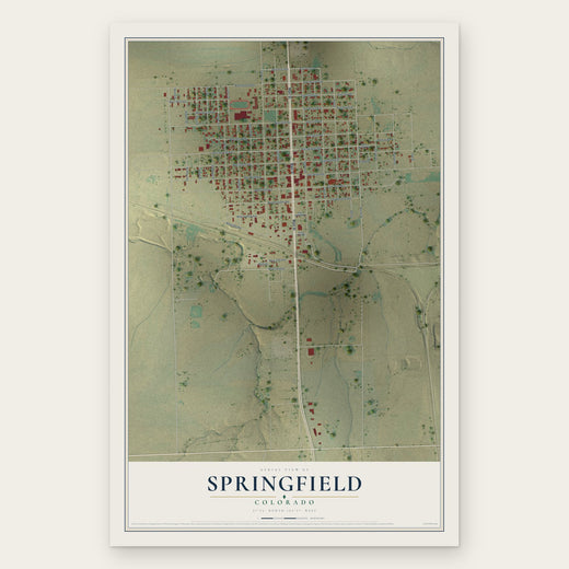 Springfield, Colorado map print, the full design
