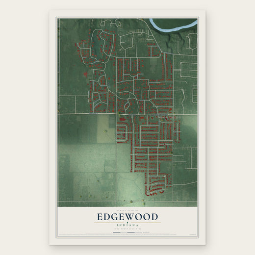 Edgewood, Indiana map print, the full design