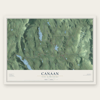 Canaan, New Hampshire map print, the full design