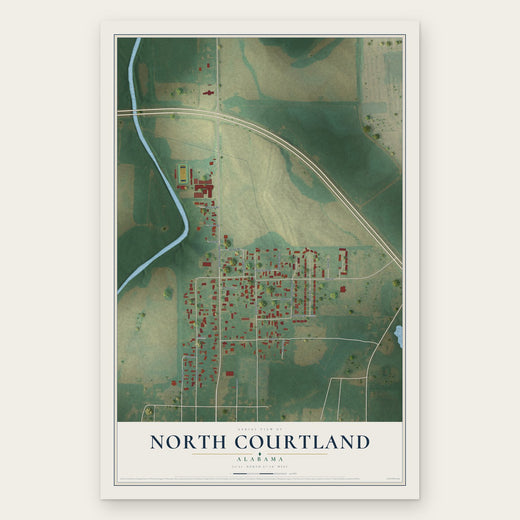 North Courtland, Alabama map print, the full design