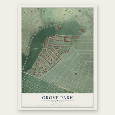Grove Park, Maryland map print, the full design