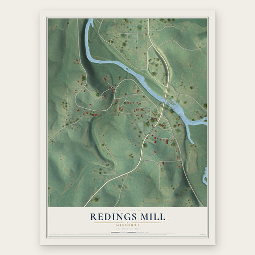 Redings Mill, Missouri map print, the full design