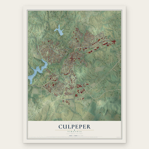 Culpeper, Virginia map print, the full design