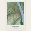 New Hope, Pennsylvania map print, the full design