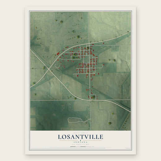 Losantville, Indiana map print, the full design