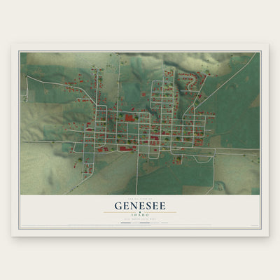 Genesee, Idaho map print, the full design