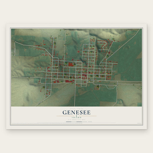 Genesee, Idaho map print, the full design