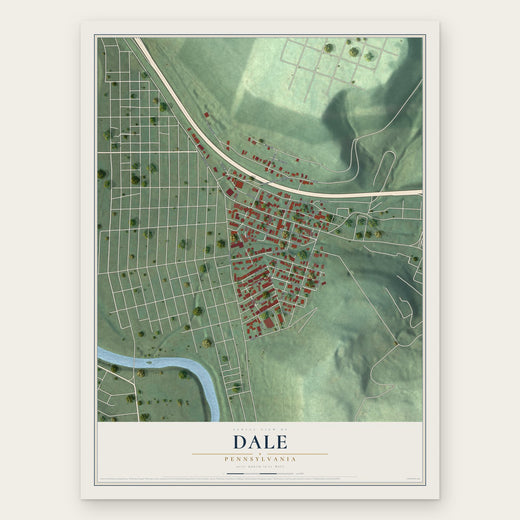 Dale, Pennsylvania map print, the full design