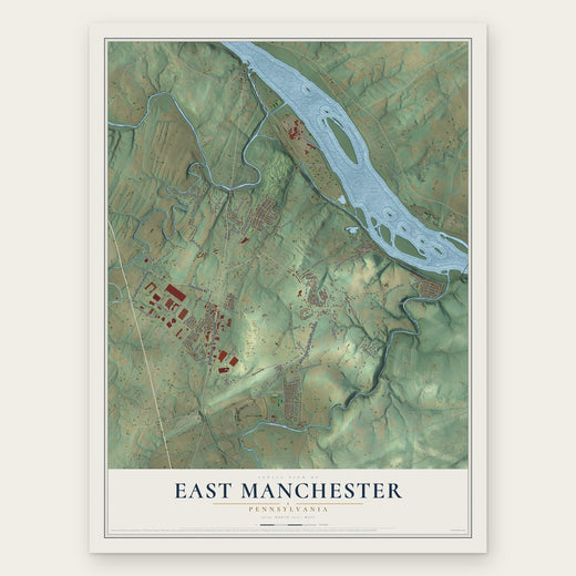 East Manchester, Pennsylvania map print, the full design