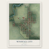 Windfall City, Indiana map print, the full design