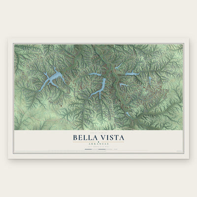 Bella Vista, Arkansas map print, the full design