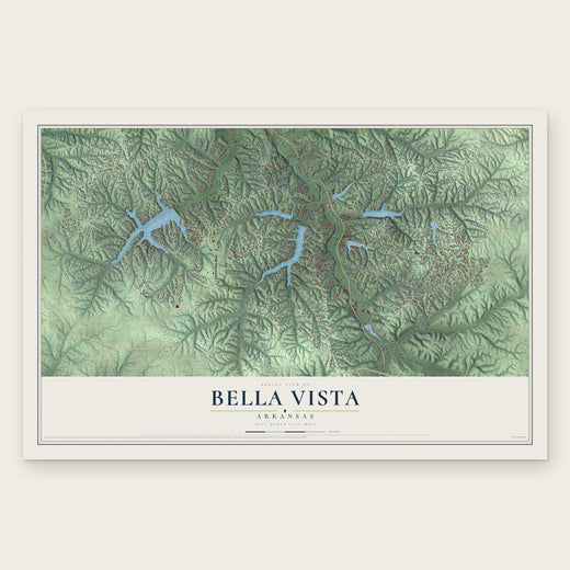 Bella Vista, Arkansas map print, the full design