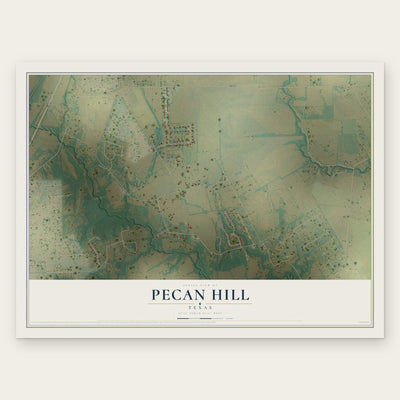 Pecan Hill, Texas map print, the full design
