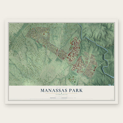 Manassas Park, Virginia map print, the full design