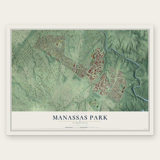 Manassas Park, Virginia map print, the full design