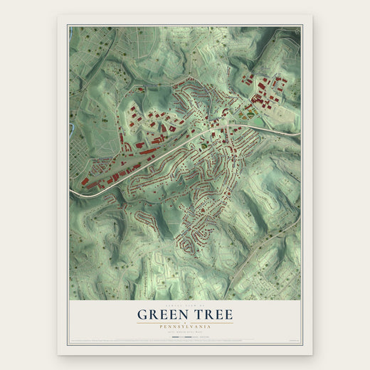 Green Tree, Pennsylvania map print, the full design
