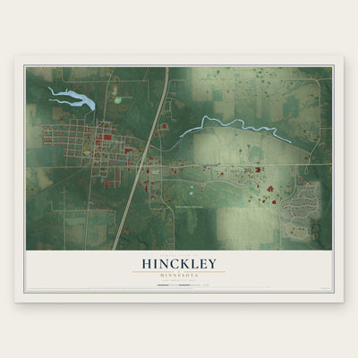 Hinckley, Minnesota map print, the full design