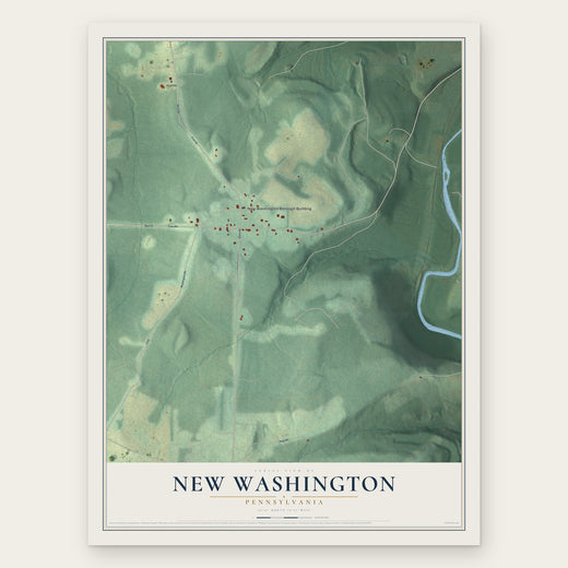 New Washington, Pennsylvania map print, the full design
