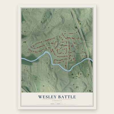 Wesley Battle, Georgia map print, the full design