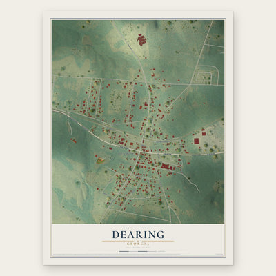 Dearing, Georgia map print, the full design