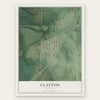 Clayton, Kansas map print, the full design