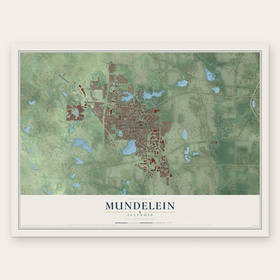 Mundelein, Illinois map print, the full design