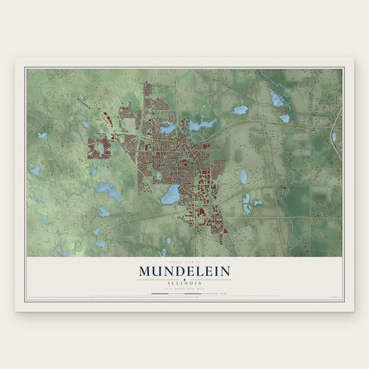 Mundelein, Illinois map print, the full design