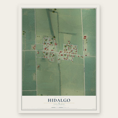 Hidalgo, Illinois map print, the full design